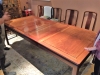 Chinese Mahogany Dining Table with X2 leafs and X6 Chairs. stripped & repolished in heatproof lacque